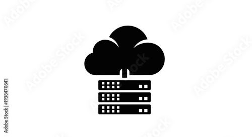 Cloud computing server storage icon.