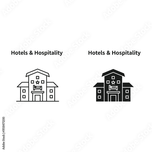 Hotel Building Hospitality Business Icon
