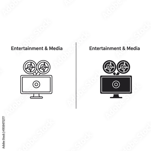 Media Projector Monitor Icon Entertainment Concept