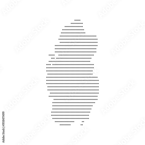 Dotted map of Qatar country. Gray circular points forming geographical silhouette. Minimalist vector illustration design.