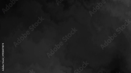 Dark Deep Space Cloud Texture with Slowly Moving Smoke. Thick smoky formations slowly shift and evolve, resembling cosmic dust, nebula fog, or heavy atmospheric clouds moving through space.