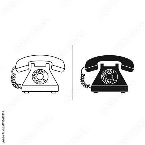 Rotary Phone Icon Symbol Commercial Use