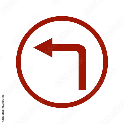 Free Download Bold Red Left Arrow Direction Sign Graphic - GFXLoad