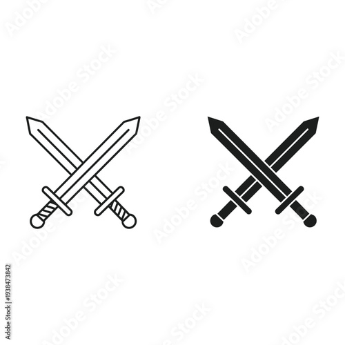 Swords Icon Combat Symbol Commercial