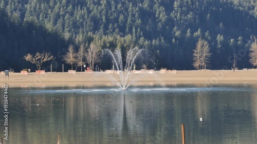 Harrison Lagoon in the Harrison Lake during a winter season in Harrison Hot Springs, British Columbia, Canada