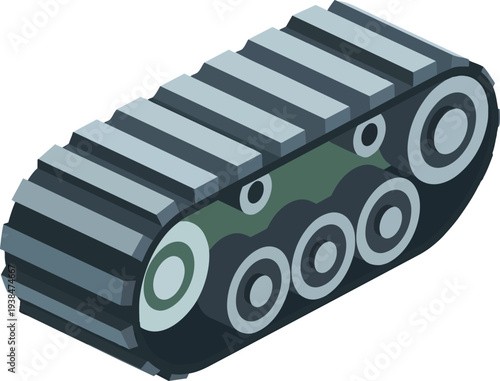 Isometric crawler track for heavy machinery or military vehicles