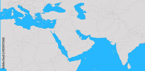 Map of Middle east Iran