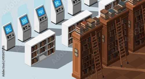 Rows of vending machines in a store.