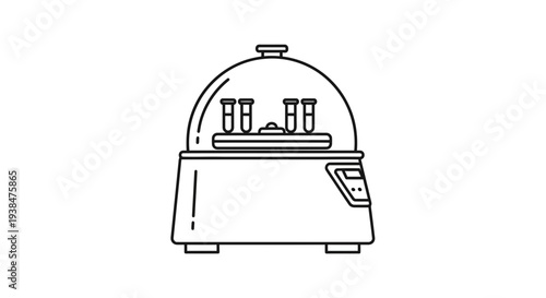 Simple Line Drawing of a Display Case.