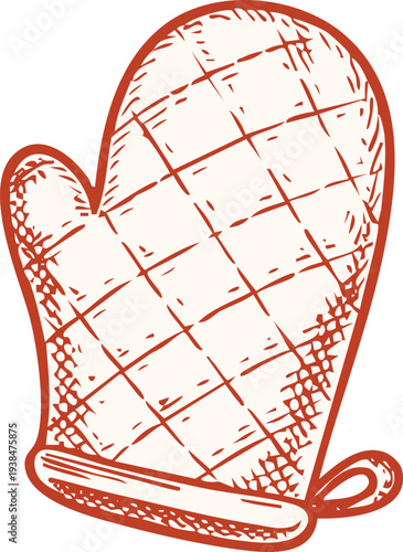 Hand Drawn Oven Mitt Illustration
