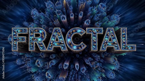 Fractal design with blue patterns.
