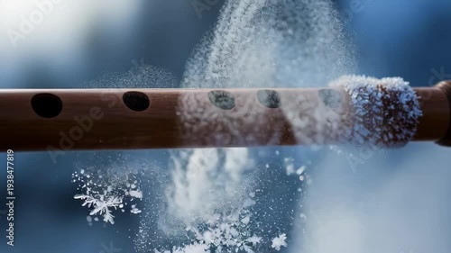 Frozen Flute with Snow and Ice.