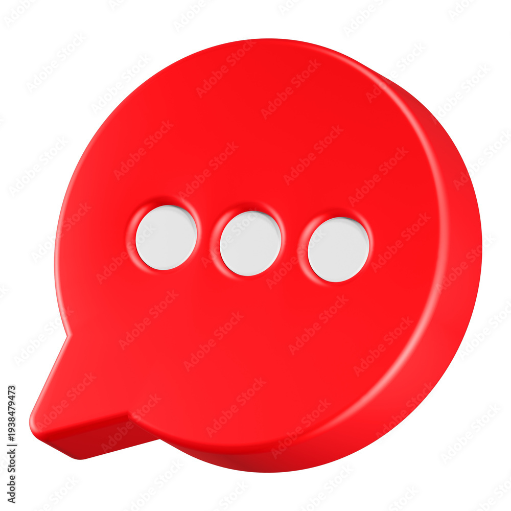 Fototapeta premium chat icon 3d render red circle 