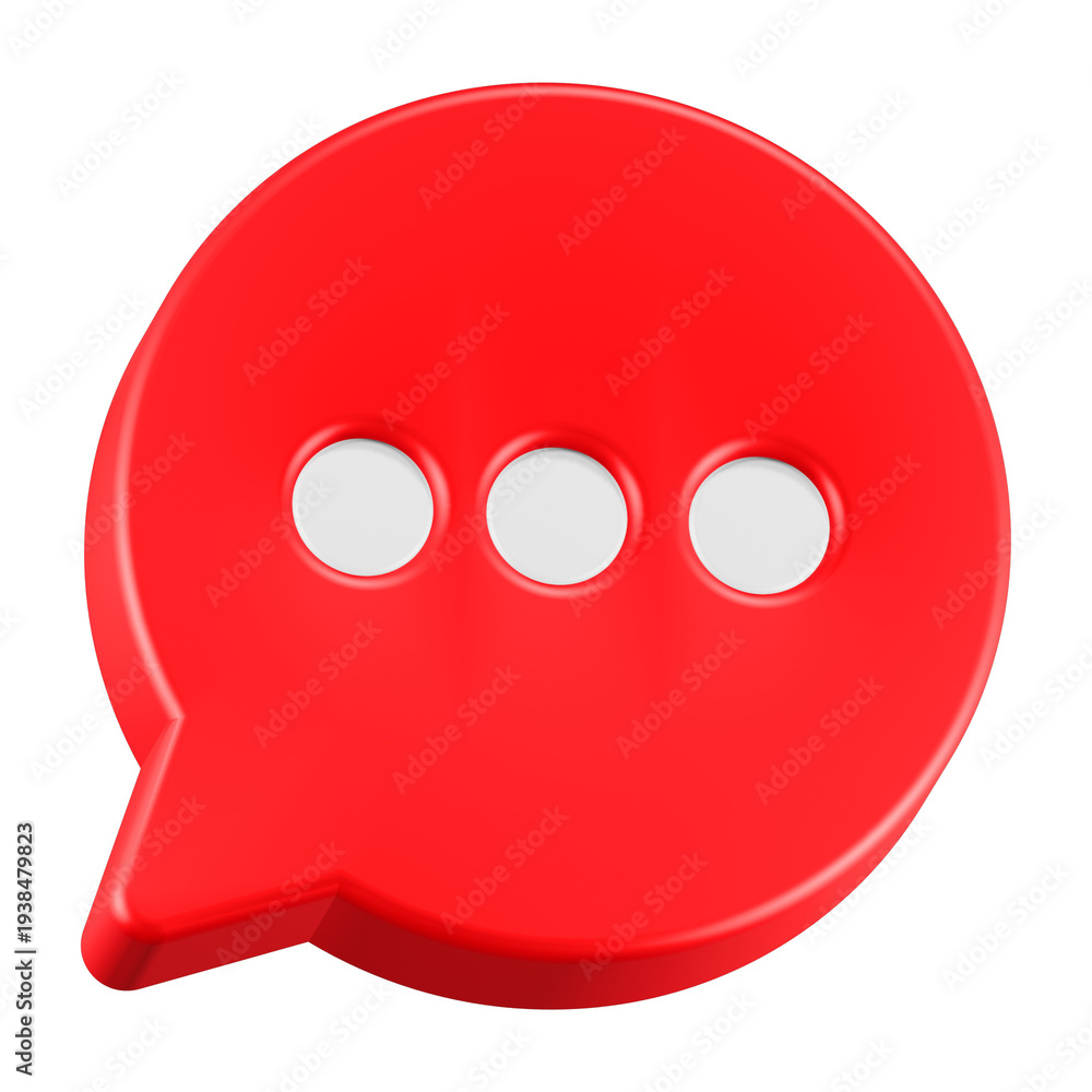 Fototapeta premium chat icon 3d render red circle