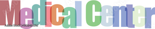 Medical Center Overlapping Colorful Text Vector