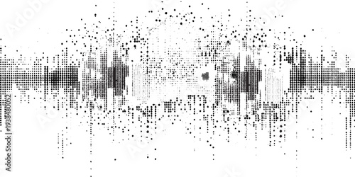 Abstract Black Particle Sound Wave Background. Glitch Noise Waveform Abstract Texture