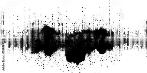 Abstract Black Particle Sound Wave Background. 