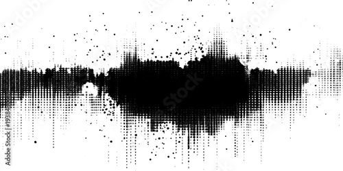 Abstract Sound Frequency Wave with Black Particles. Glitch Noise Waveform Abstract Texture