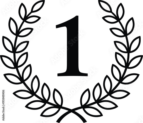 Laurel wreath with the number one