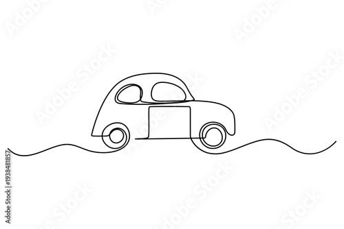 Simple vehicle monoline sketch transportation concept vector design
