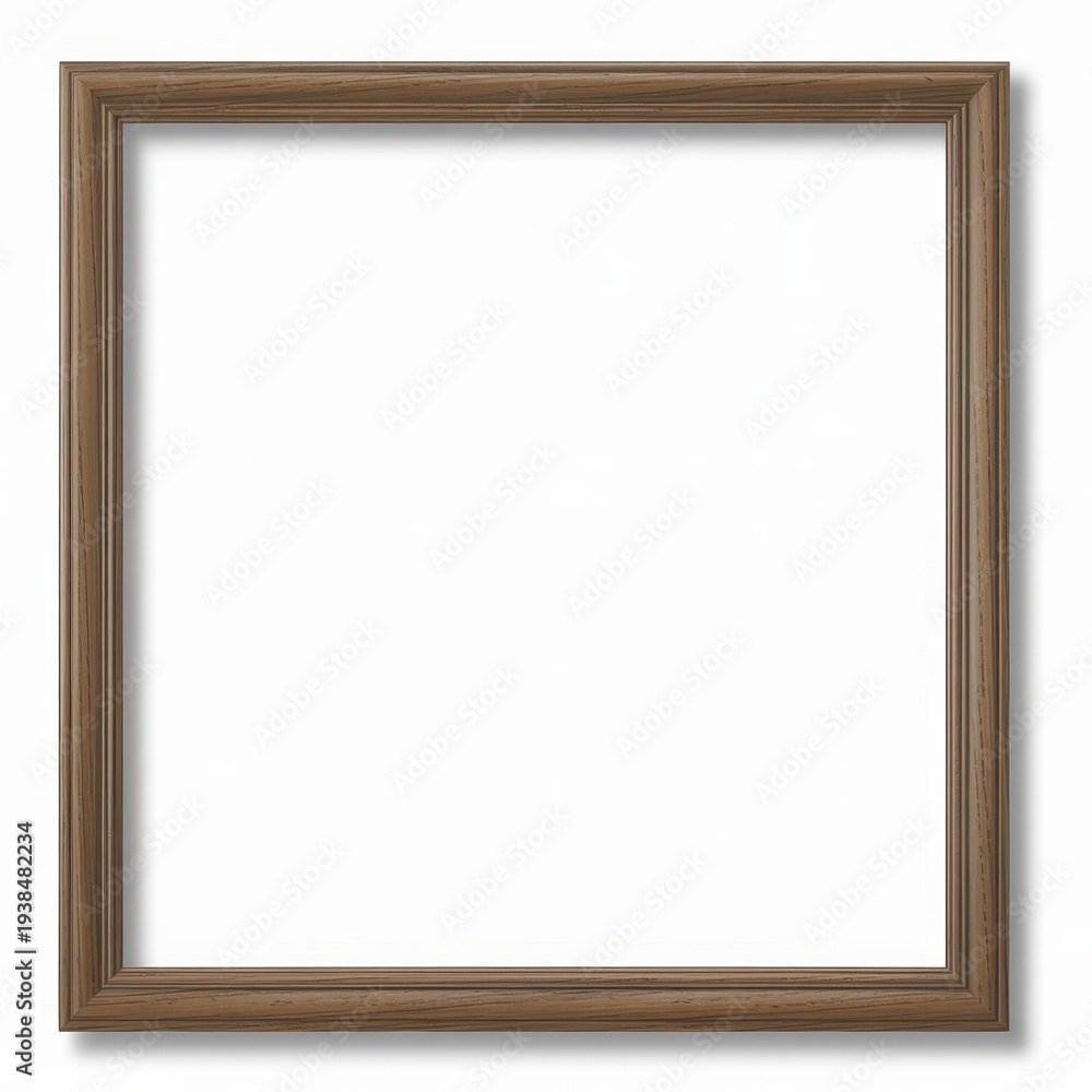 Obraz premium Empty brown frame on a white background empty frame