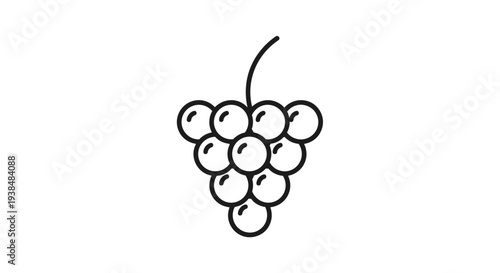 Simple Line Art Illustration of a Bunch of Grapes.