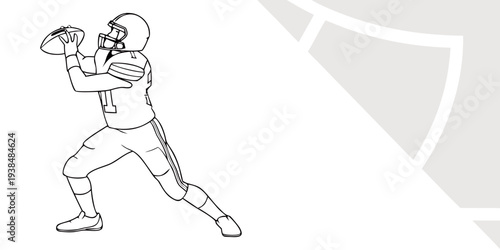 American football player in action catching a ball