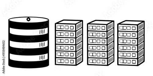 Database and server architecture illustration