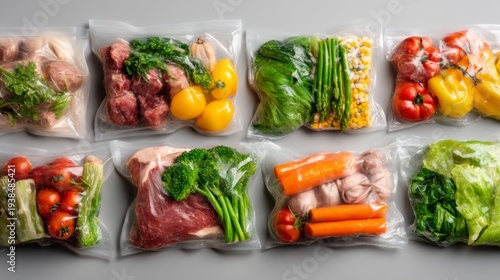 Neatly Arranged Quick Meals in Vacuum Sealed Bags