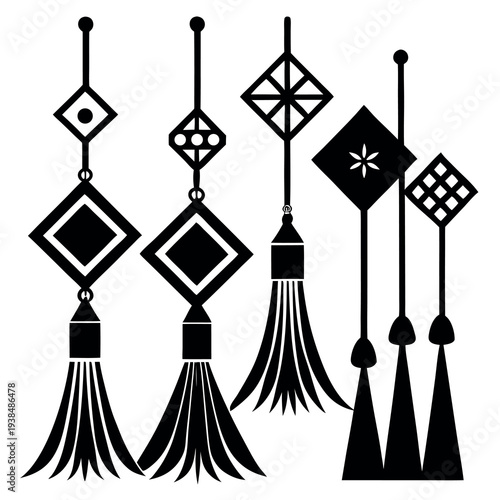 Different style hanging tassel ornament   