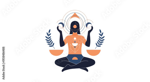 Libra Zodiac Sign Illustration - Balance, Harmony, Astrology, Celestial Theme