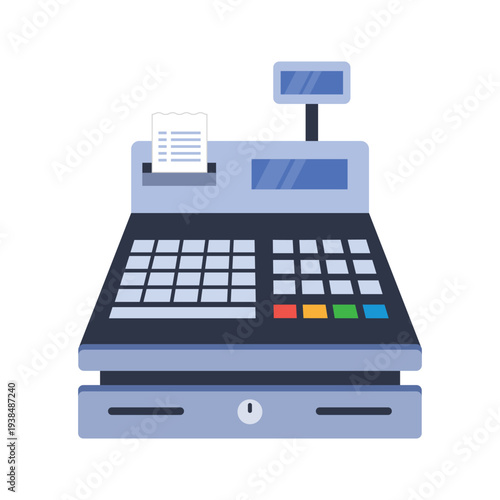 ATM for payment, Drawing of a cash register vector