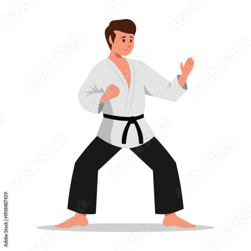 Karate practitioner demonstrating a strong stance