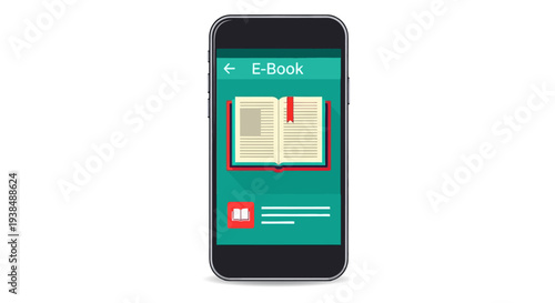 Smartphone Displaying E Book App Interface for Digital Reading and Education