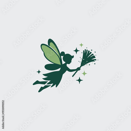 fairy with mop vector