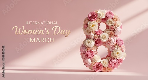 Beautiful floral number eight for International Women's Day in March