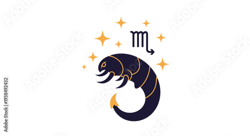 Scorpio zodiac sign symbol illustration.