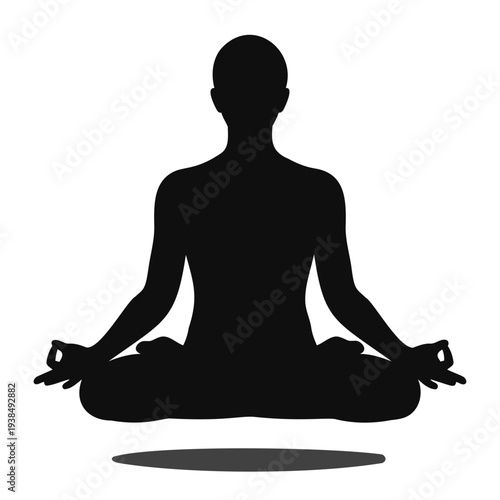 Levitation Meditation Silhouette Floating Yoga Pose Mindfulness Concept