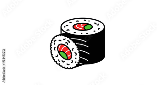 Sushi roll illustration