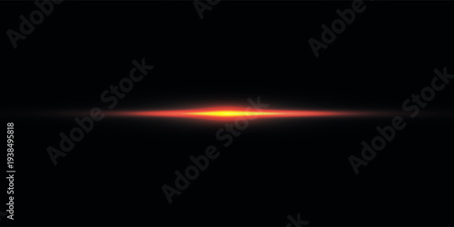 Abstract golden lights lines on black background vector illustration. A bright flash of light on the line