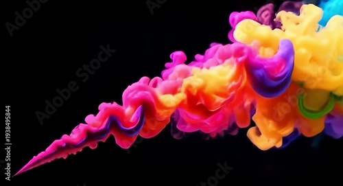 Smoke explosion dissolving gracefully on deep black background.4k video.
