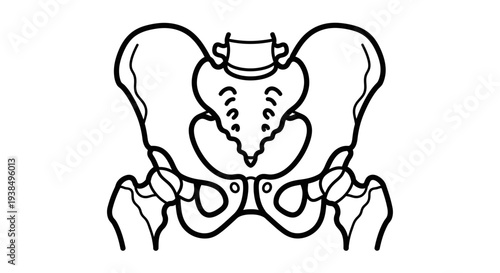 Human Pelvis Anatomy Diagram Illustration.