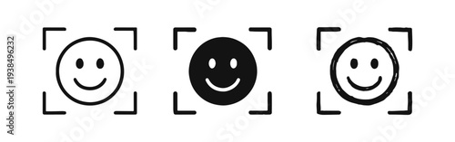 Face Recognition and Biometric Identity Icon Set