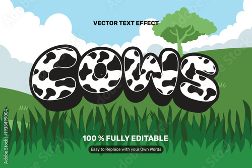 Cows Pattern Text Effect