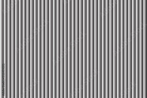 Abstract black and white vertical gradient stripes background with 3D cylindrical effect