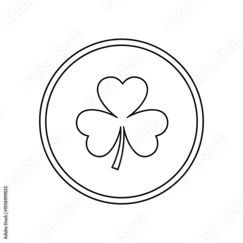 Heart shaped four leaf clover icon.