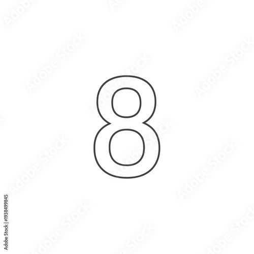 Large Number Eight Symbol Icon.