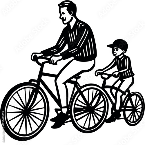 Silhouette of a man on a bicycle