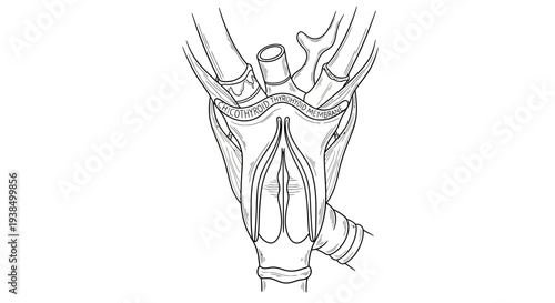 Human Larynx Anatomy Diagram Illustration.