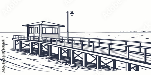 A detailed sketch of a large industrial facility with multiple buildings and structures Vector